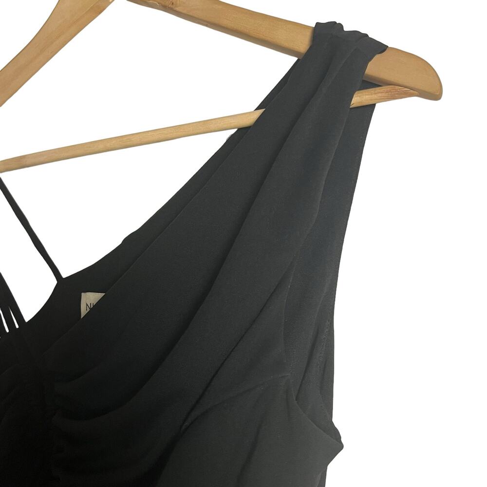 Nicholas Prisha Black One Shoulder Cut Out Slit Maxi Gown Size 8 - Picture 8 of 13